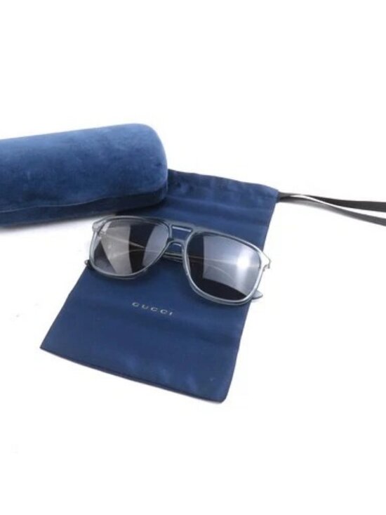 Gucci - Rectangular Acetate Sunglasses - Transparent Blue  Auth GUCCI Sunglasses Clear Blue Plastic - h31896a